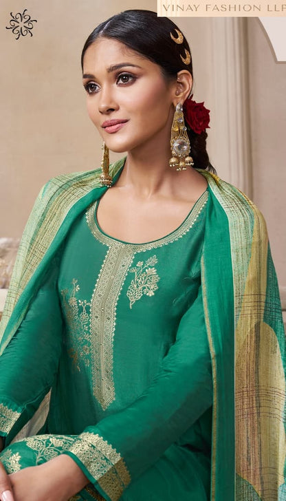 Navya 6 Kuleesh Vinay Fashion Llp Muslin Jacquard Pant Style Suits Wholesaler Ahmedabad