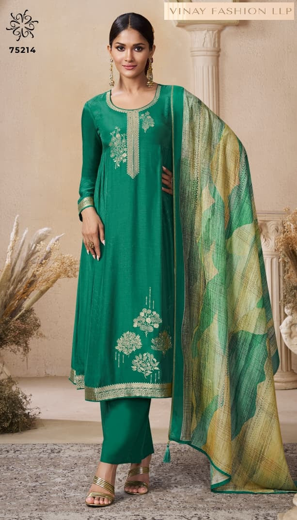 Navya 6 Kuleesh Vinay Fashion Llp Muslin Jacquard Pant Style Suits Wholesaler Ahmedabad