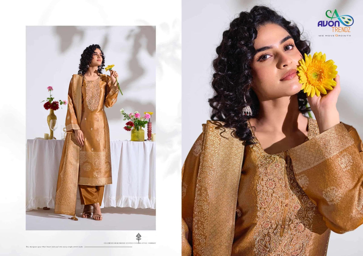 Navya Avon Trendz Silk Jacquard Pant Style Suits Wholesaler