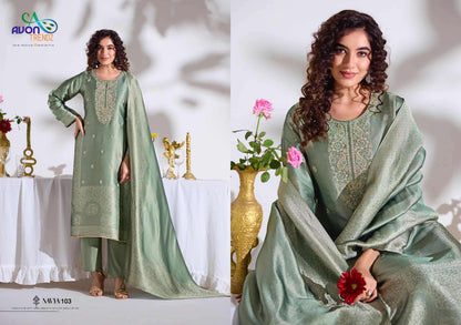 Navya Avon Trendz Silk Jacquard Pant Style Suits Wholesaler