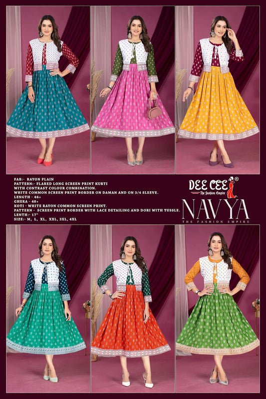 Navya Deecee Rayon Kurti Jacket Set Supplier