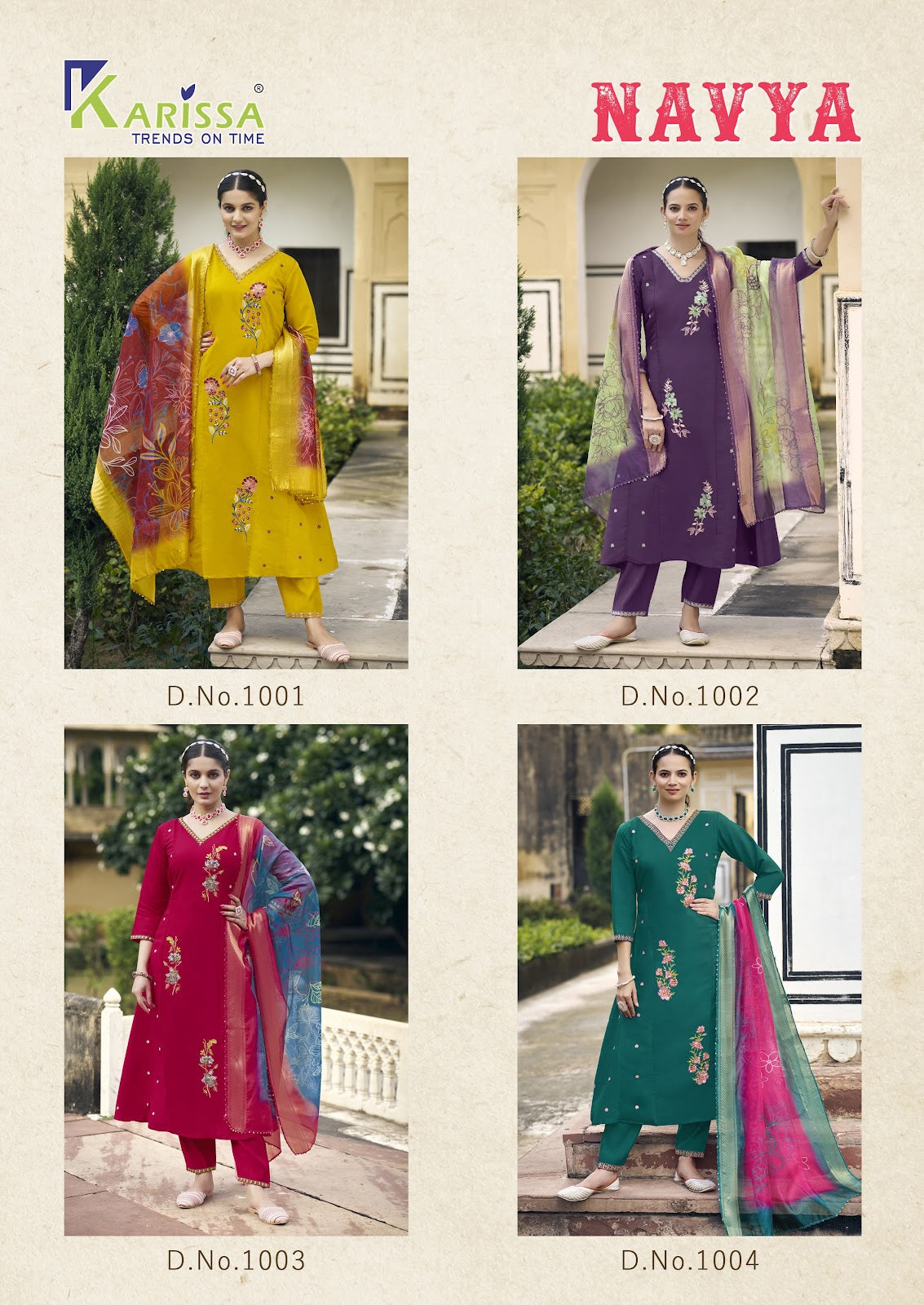Navya Karissa Roman Silk Readymade Anarkali Suits Manufacturer Gujarat