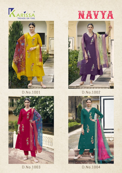 Navya Karissa Roman Silk Readymade Anarkali Suits Manufacturer Gujarat