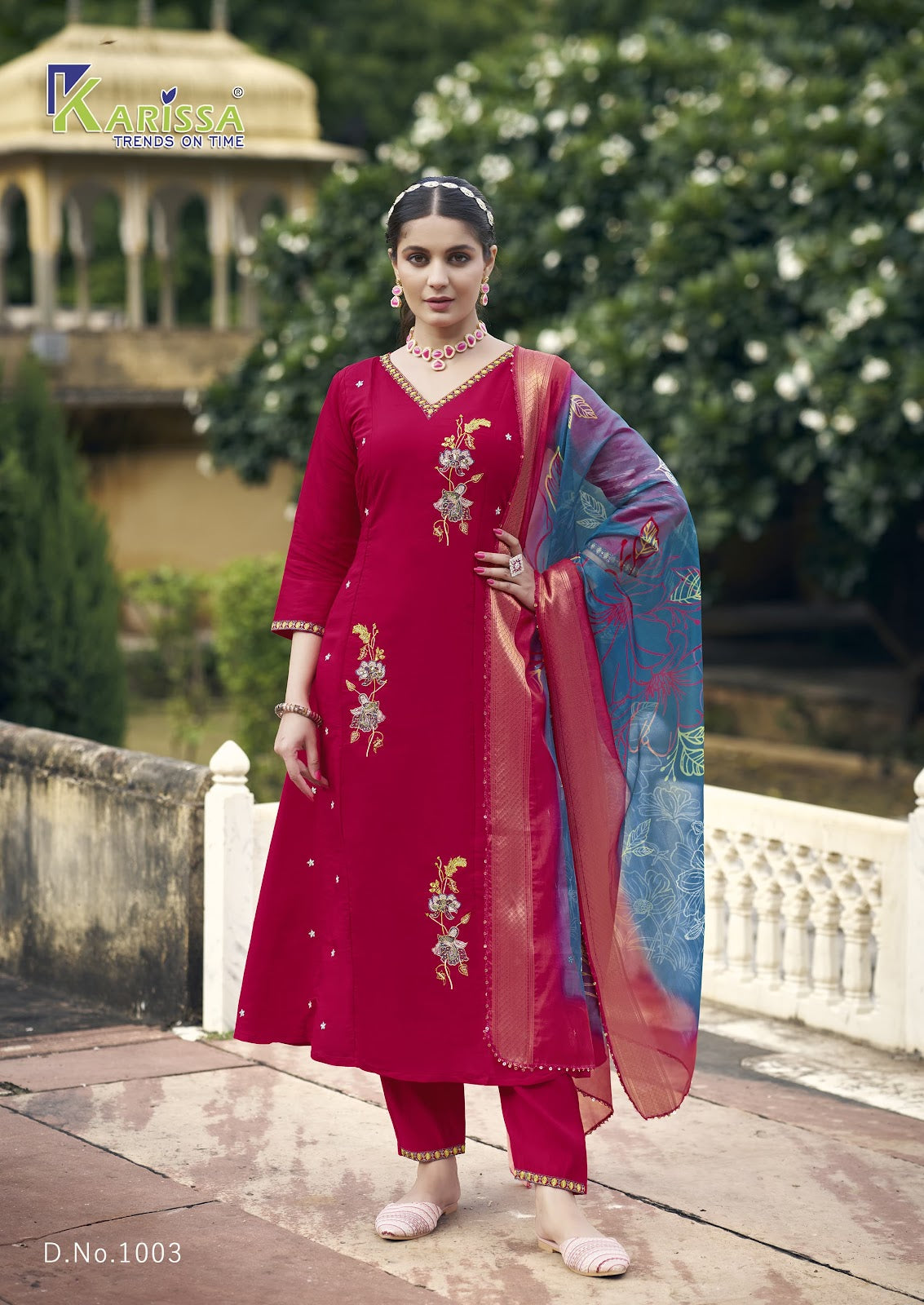 Navya Karissa Roman Silk Readymade Anarkali Suits Manufacturer Gujarat