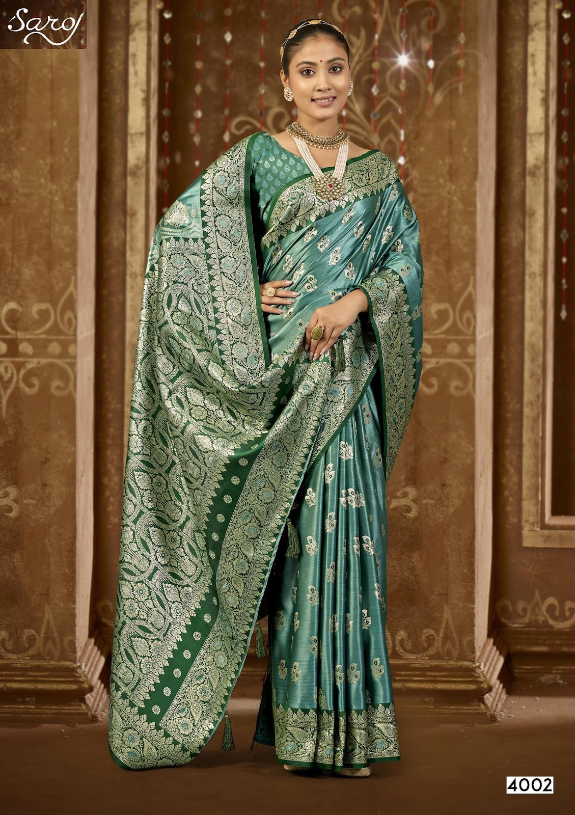 Navya Satin Saroski Vol 4 Saroj Sarees Wholesaler