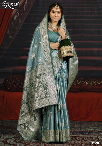 Navya Satin Saroski Vol 5 Saroj Sarees Wholesale Rate