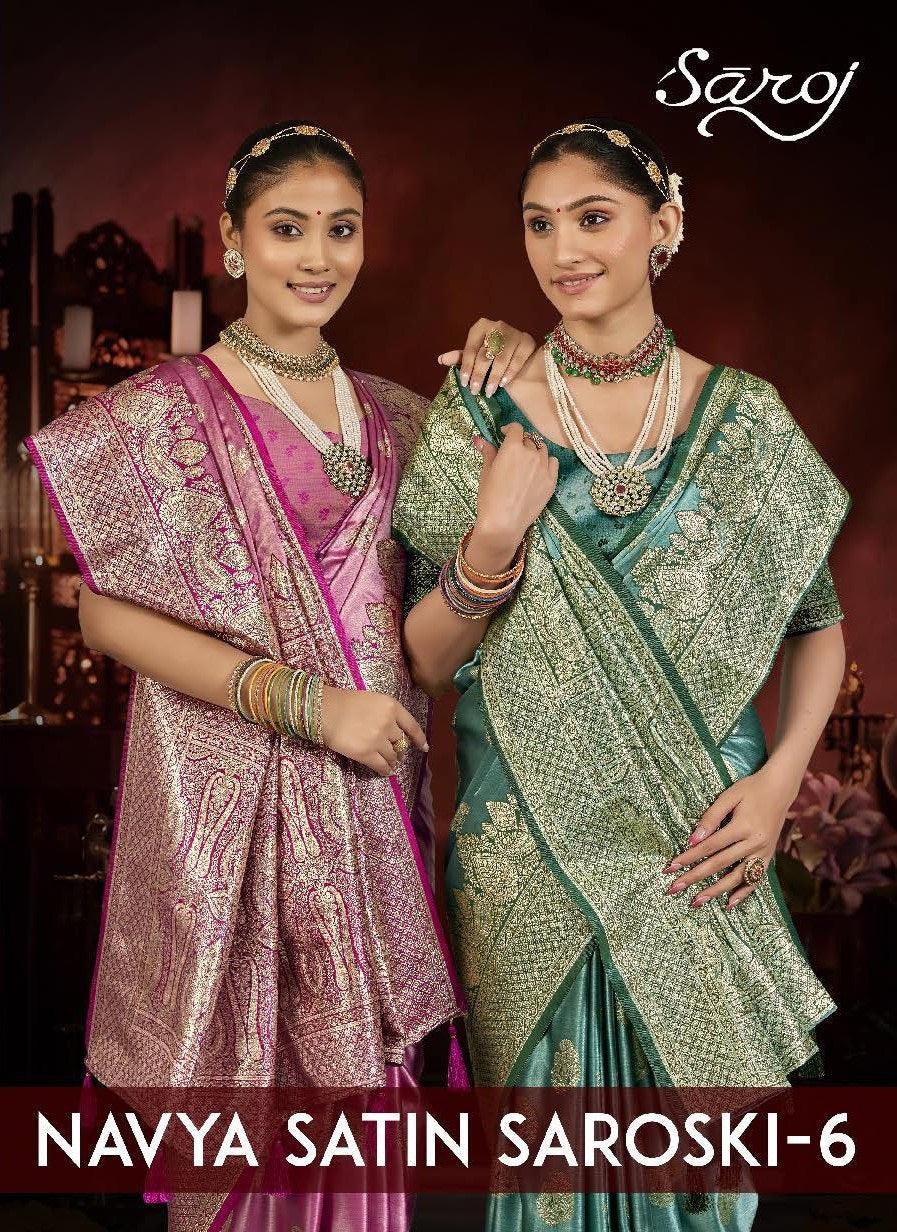 Navya Satin Saroski Vol 6 Saroj Sarees Manufacturer Ahmedabad