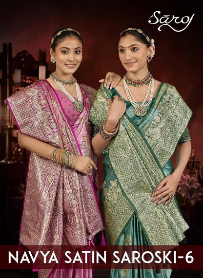 Navya Satin Saroski Vol 6 Saroj Sarees Manufacturer Ahmedabad