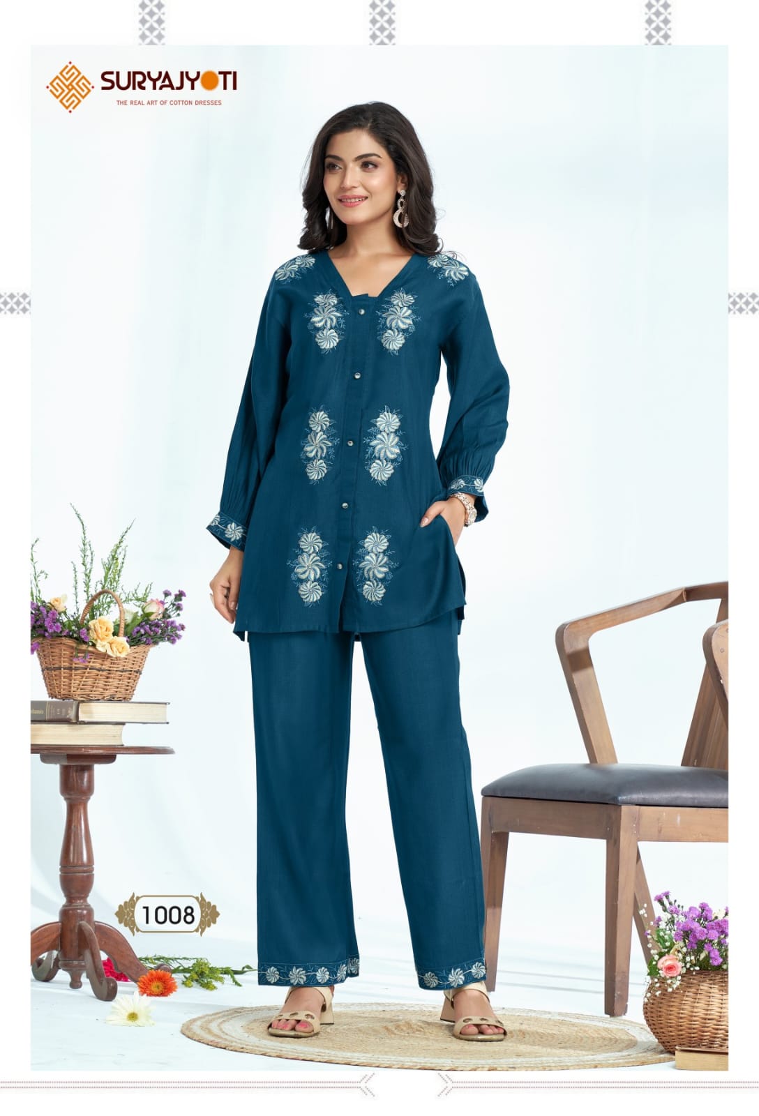 Navya Vol 1 Suryajyoti Vertigan Co Ord Set Supplier Gujarat