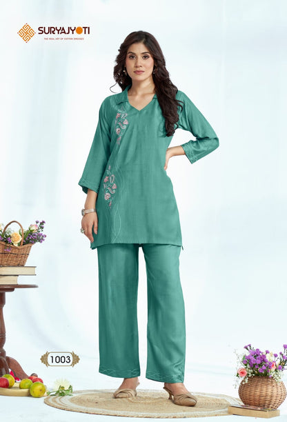 Navya Vol 1 Suryajyoti Vertigan Co Ord Set Supplier Gujarat