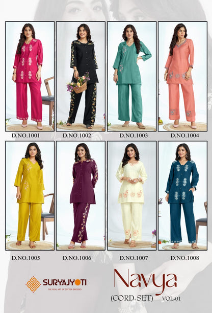 Navya Vol 1 Suryajyoti Vertigan Co Ord Set Supplier Gujarat
