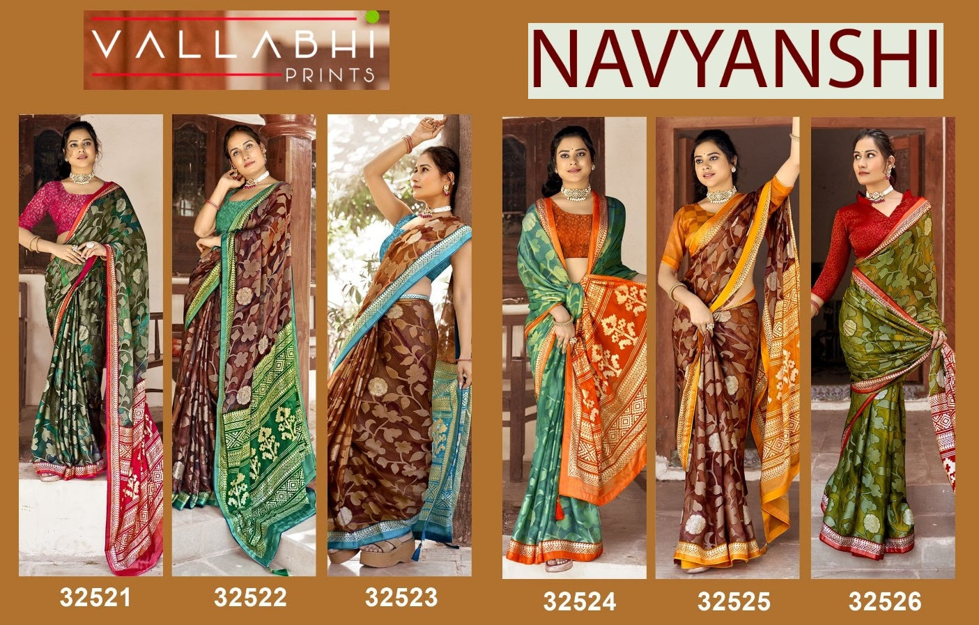 Navyanshi Vallabhi Prints Brasso Sarees Manufacturer Gujarat