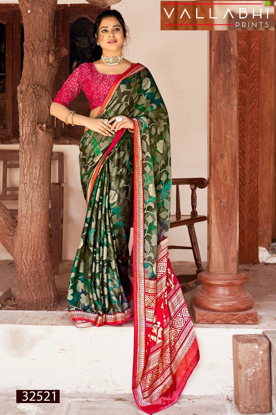 Navyanshi Vallabhi Prints Brasso Sarees Manufacturer Gujarat