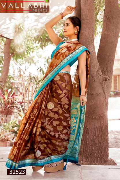 Navyanshi Vallabhi Prints Brasso Sarees Manufacturer Gujarat