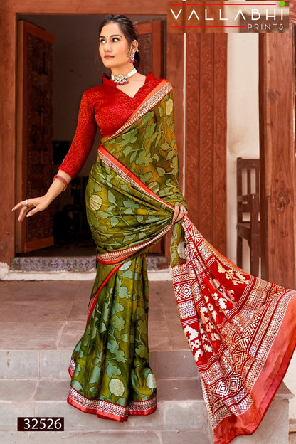 Navyanshi Vallabhi Prints Brasso Sarees Manufacturer Gujarat