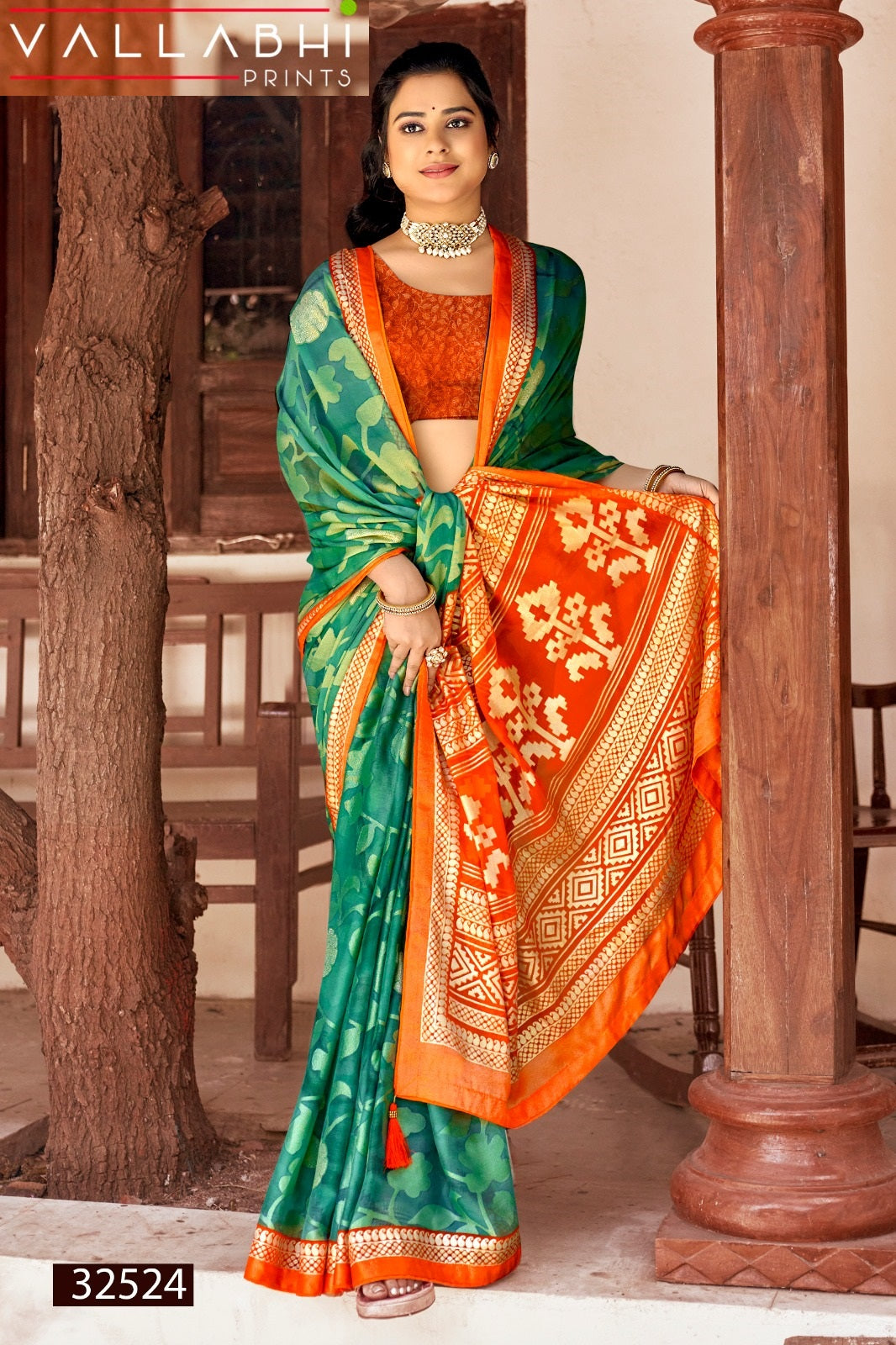 Navyanshi Vallabhi Prints Brasso Sarees Manufacturer Gujarat