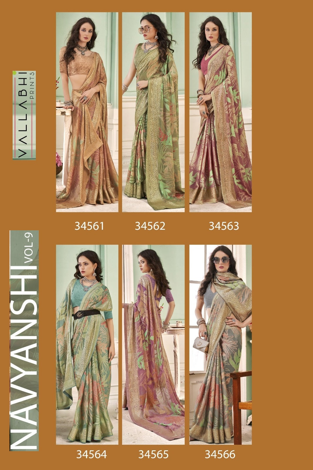Navyanshi Vol 9 Vallabhi Prints Brasso Sarees Exporter India