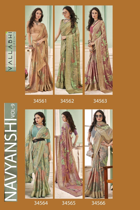 Navyanshi Vol 9 Vallabhi Prints Brasso Sarees Exporter India