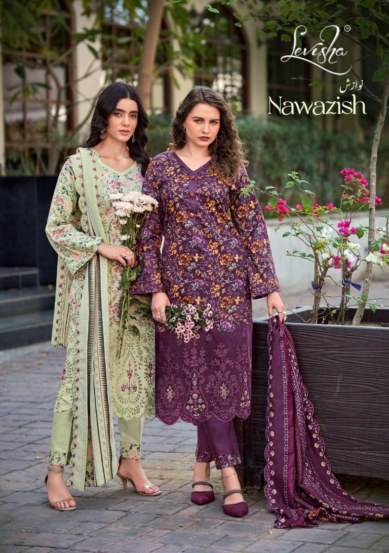 Nawazish Levisha Lawn Cotton Karachi Salwar Suits Manufacturer