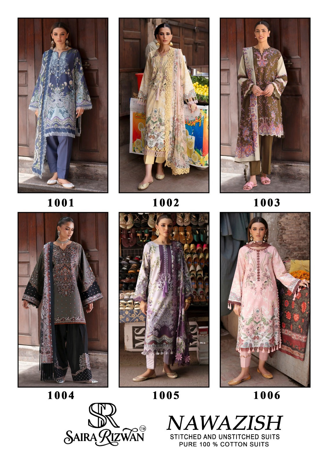 Nawazish Saira Rizwan Cotton Karachi Salwar Suits Wholesaler Gujarat
