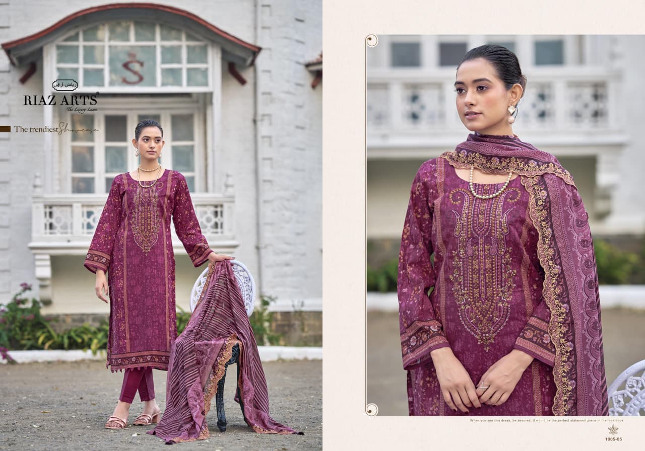 Nawazish Vol 2 0105 Riaz Art Lawn Karachi Salwar Suits Wholesaler India