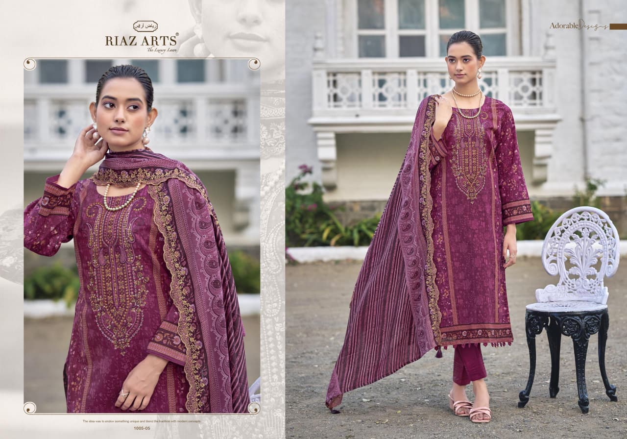 Nawazish Vol 2 0105 Riaz Art Lawn Karachi Salwar Suits Wholesaler India