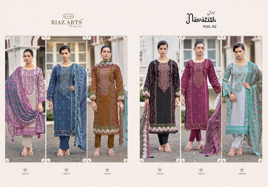 Nawazish Vol 2 0105 Riaz Art Lawn Karachi Salwar Suits Wholesaler India