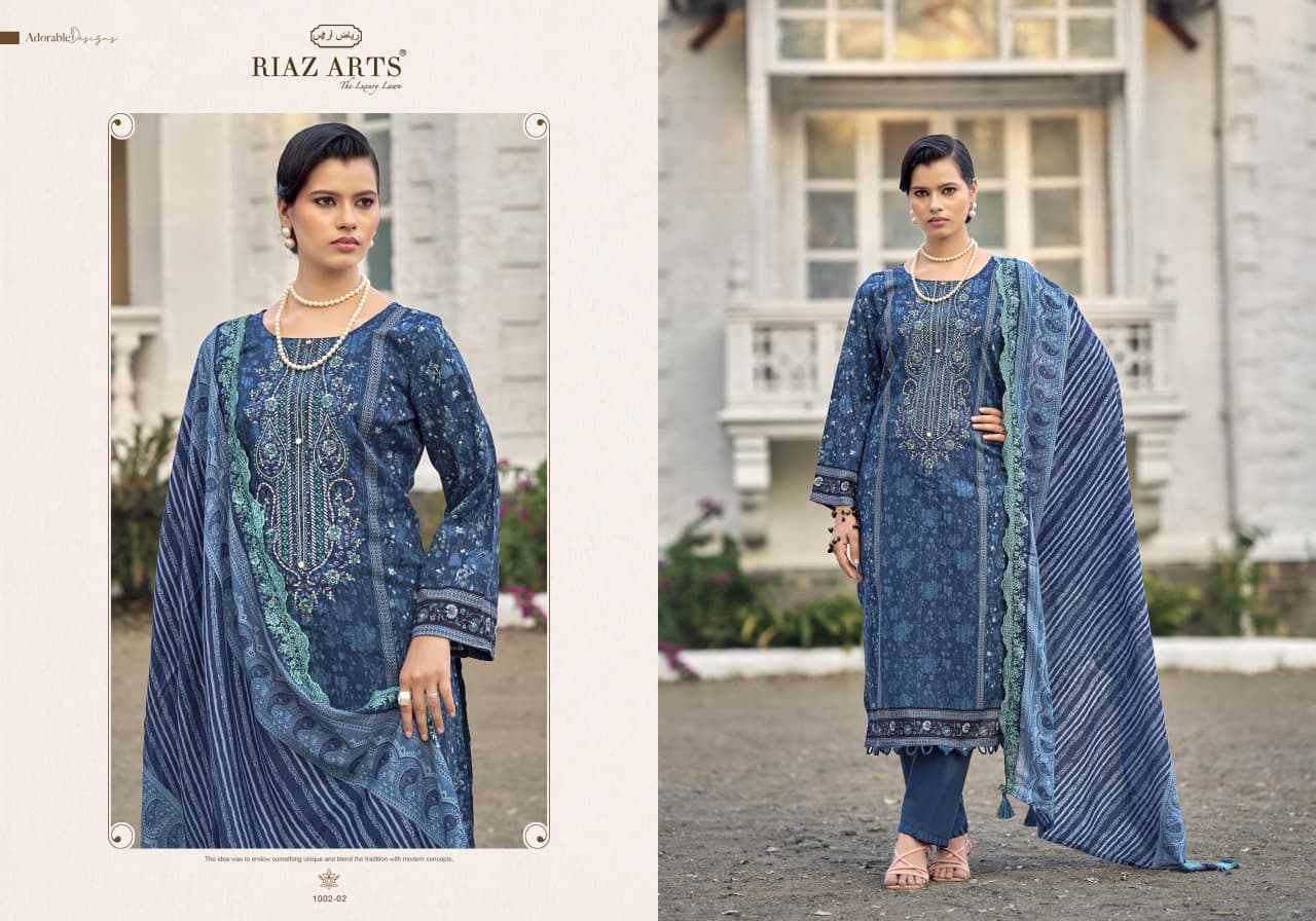 Nawazish Vol 2 0105 Riaz Art Lawn Karachi Salwar Suits Wholesaler India