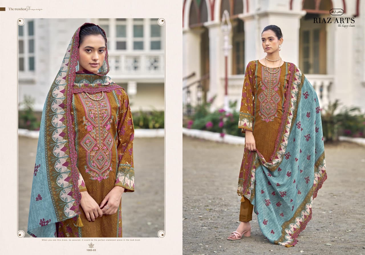 Nawazish Vol 2 0105 Riaz Art Lawn Karachi Salwar Suits Wholesaler India