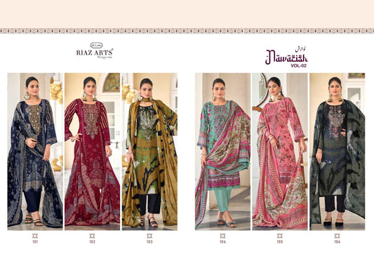 Nawazish Vol 2 Riaz Art Cotton Karachi Salwar Suits Wholesale