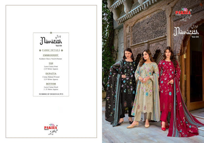 Nawazish Vol 4 Pakiza Prints Lawn Cotton Karachi Salwar Suits Exporter Gujarat