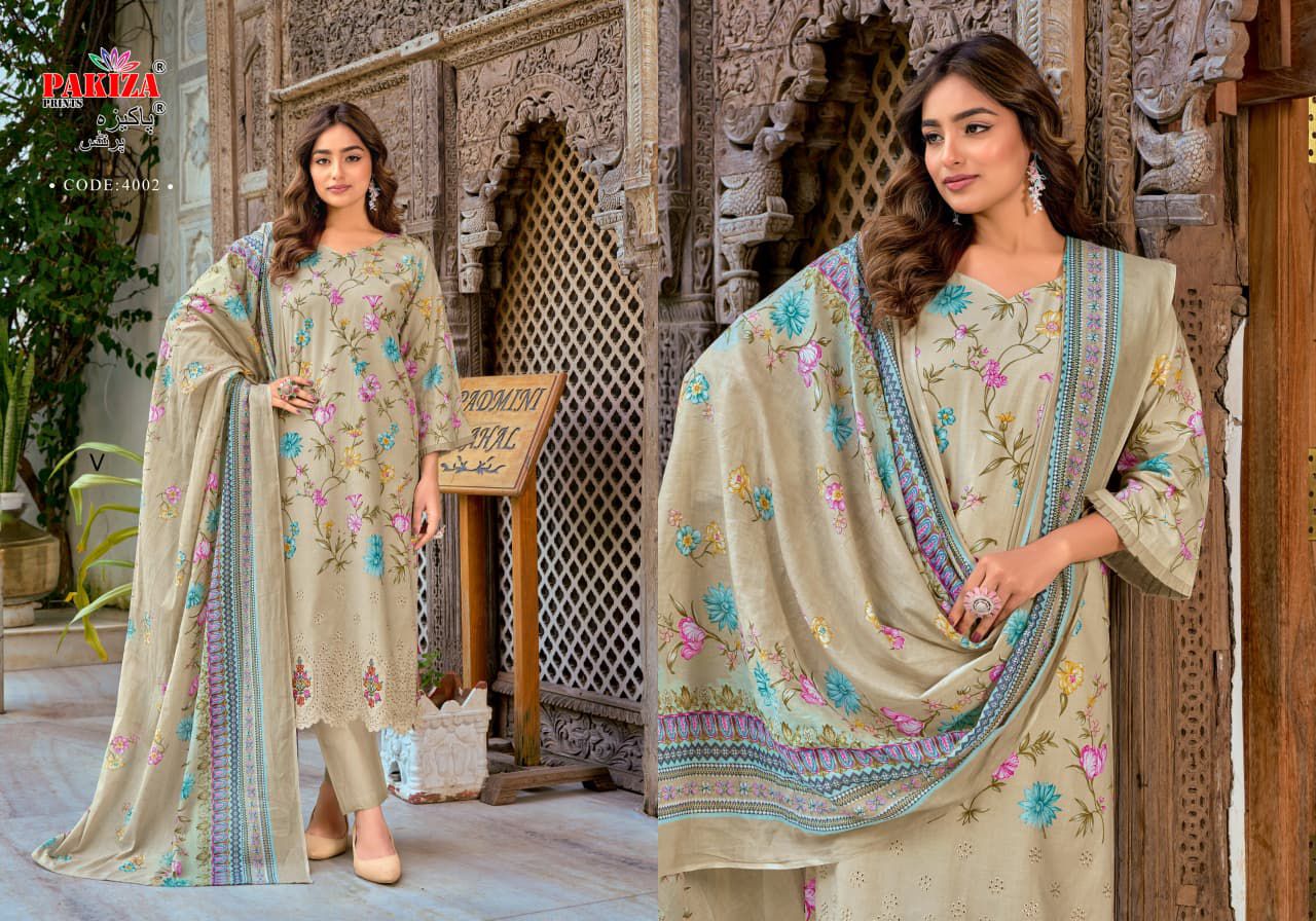 Nawazish Vol 4 Pakiza Prints Lawn Cotton Karachi Salwar Suits Exporter Gujarat