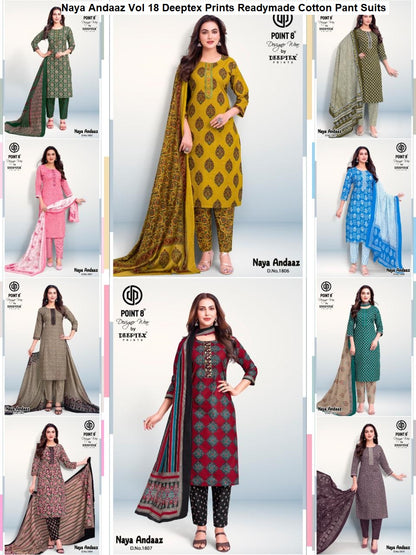 Naya Andaaz Vol 18 Deeptex Prints Readymade Cotton Pant Suits Supplier Gujarat