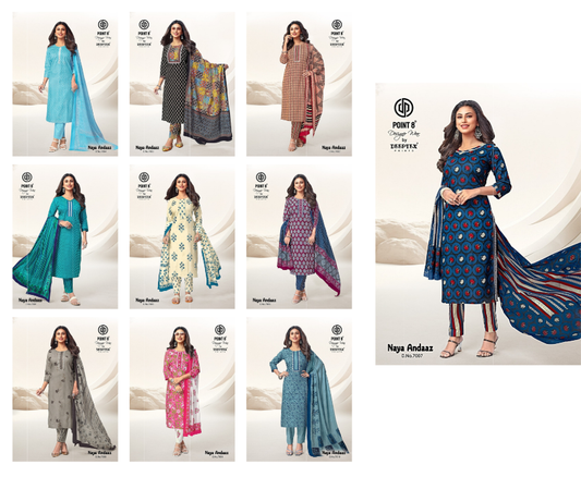 Naya Andaaz Vol 7 Deeptex Prints Pure Cotton Readymade Pant Style Suits Wholesale Price