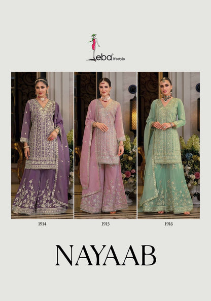 Nayaab Eba Lifestyle Shimmer Pakistani Readymade Suits Manufacturer Gujarat