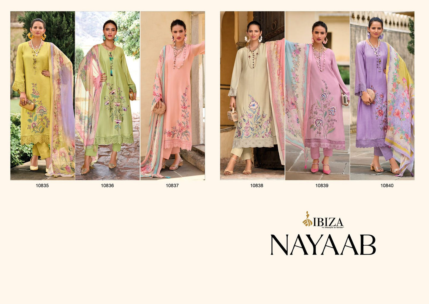 Nayaab Ibiza Viscose Muslin Pant Style Suits Exporter Ahmedabad