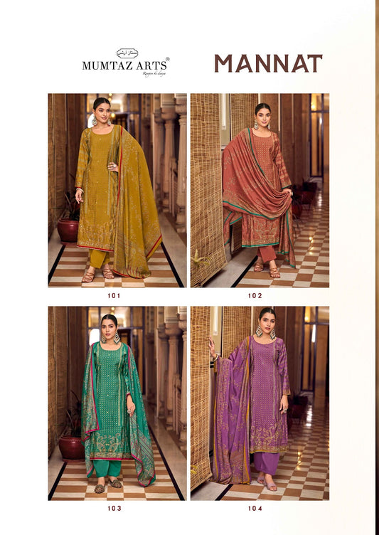 Nayaab Mannat Mumtaz Arts Viscose Muslin Karachi Salwar Suits Manufacturer