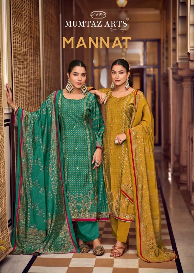 Nayaab Mannat Mumtaz Arts Viscose Muslin Karachi Salwar Suits Manufacturer