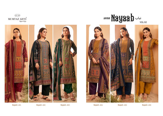 Nayaab Vol 2 Mumtaz Arts Viscose Muslin Pant Style Suits Wholesaler India