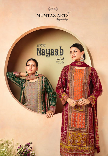 Nayaab Vol 4 Mumtaz Arts Viscose Muslin Karachi Salwar Suits Wholesaler Ahmedabad