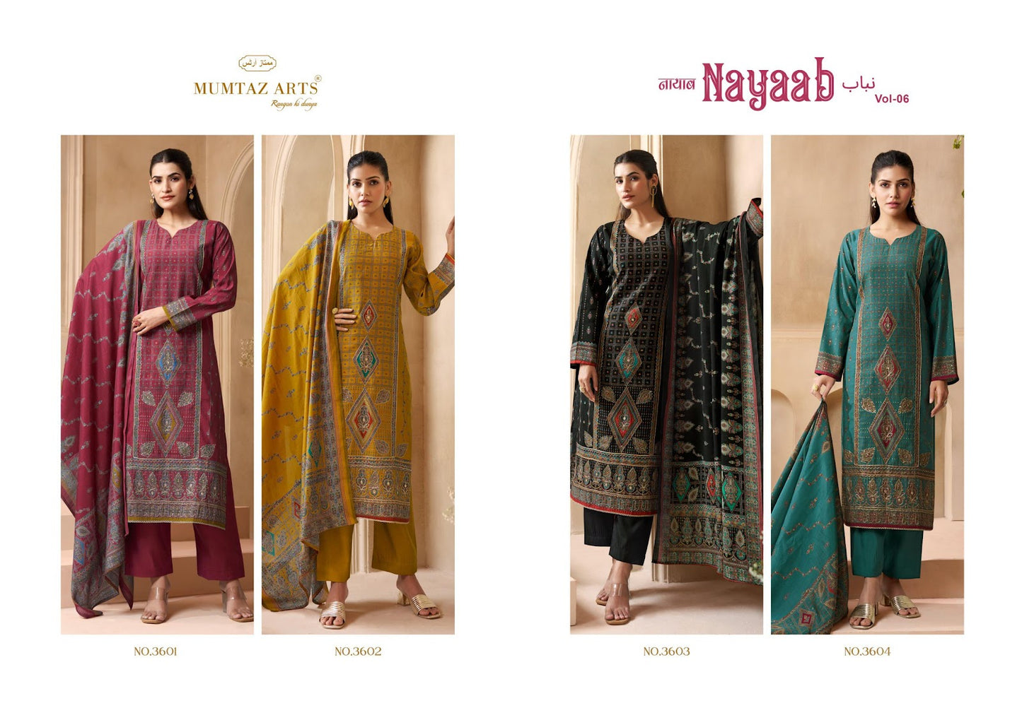 Nayaab Vol 6 Mumtaz Arts Viscose Muslin Karachi Salwar Suits Wholesale Price