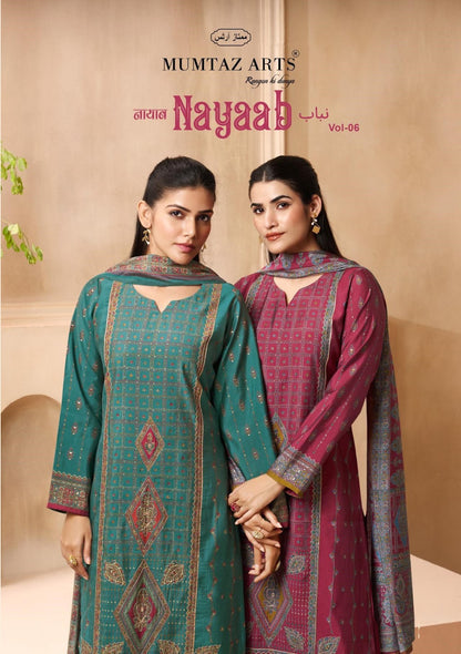 Nayaab Vol 6 Mumtaz Arts Viscose Muslin Karachi Salwar Suits Wholesale Price