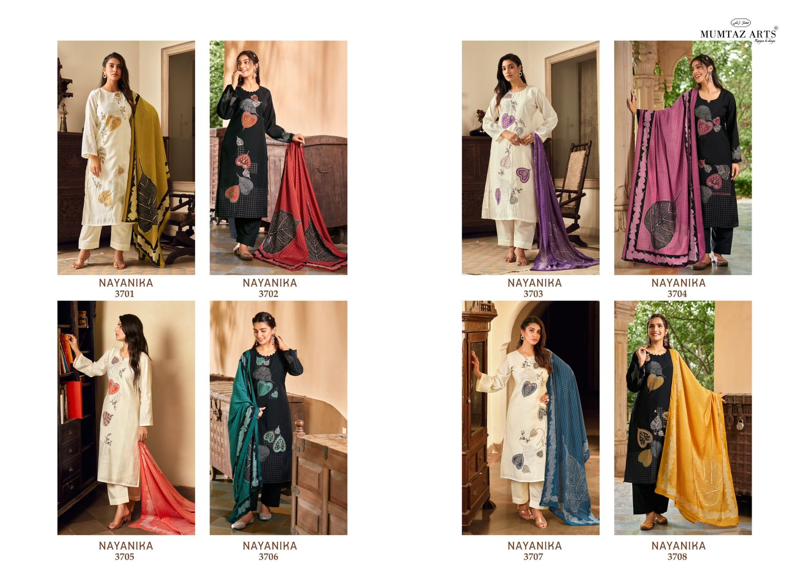Nayanika Mumtaz Arts Viscose Muslin Pant Style Suits Wholesaler
