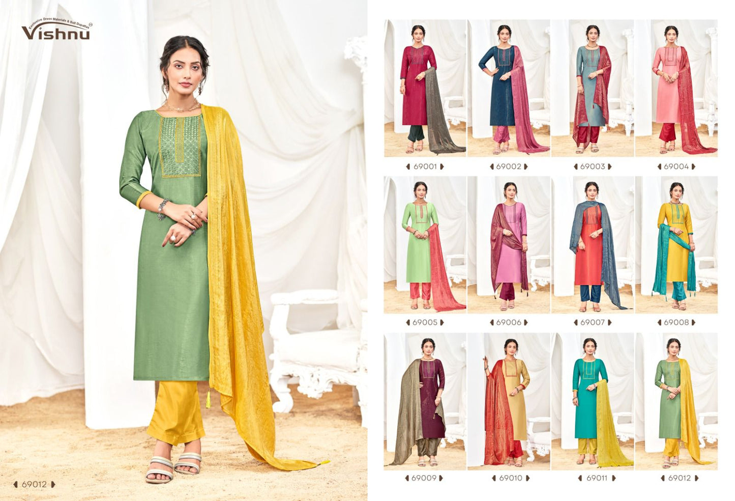 Nayanika Vishnu Impex Simmer Silk Pant Style Suits Wholesale Rate