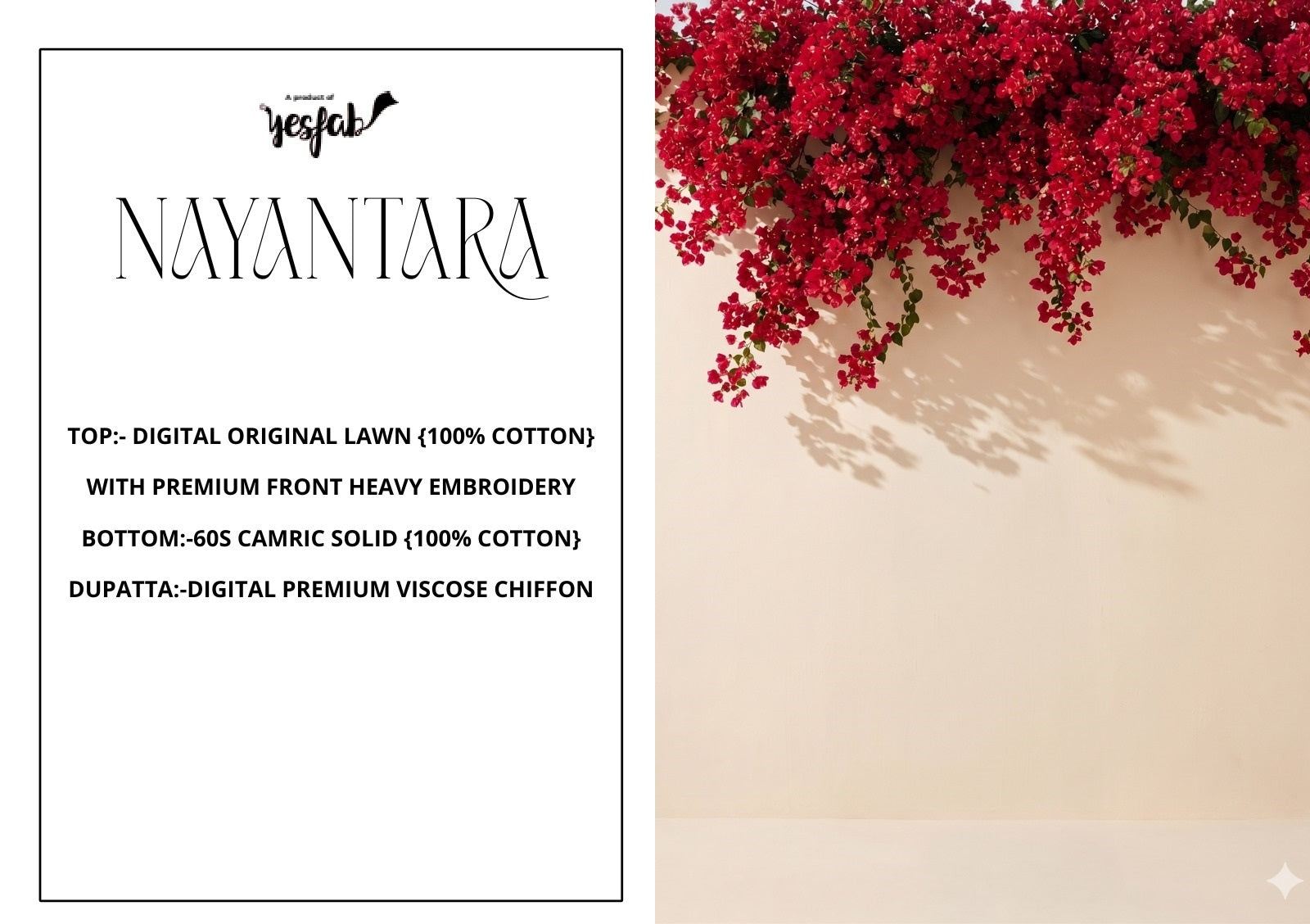 Nayantara Yesfab Lawn Pakistani Salwar Suits Exporter India