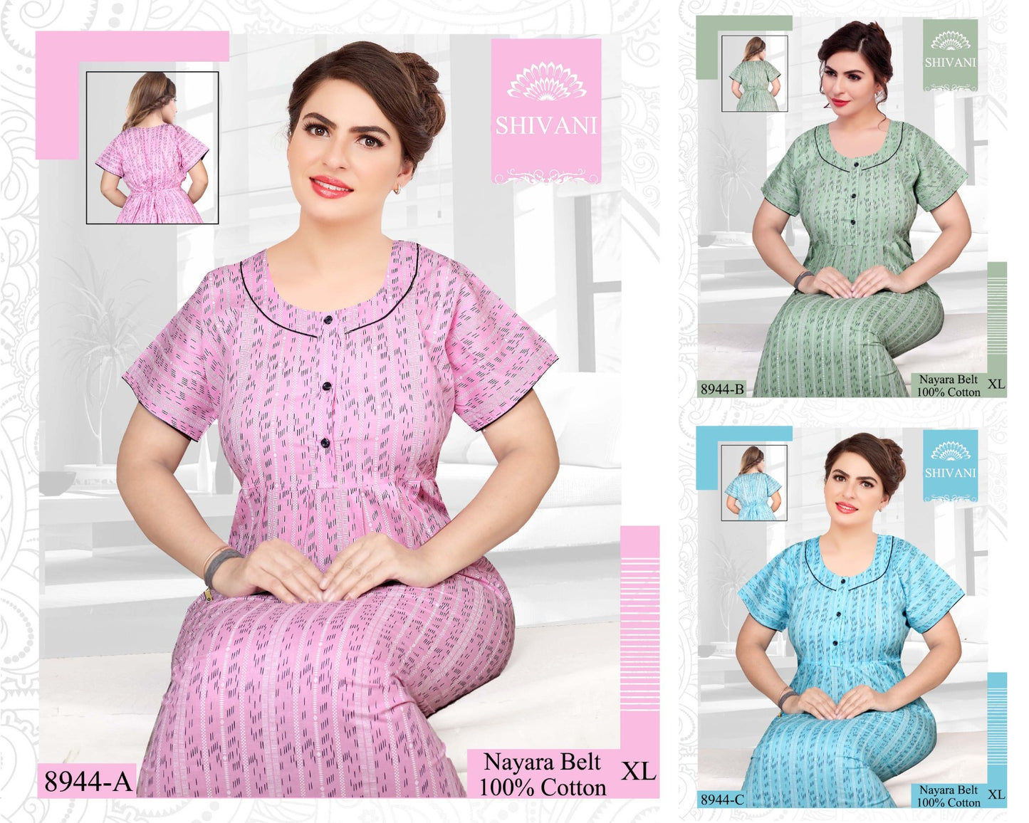 Nayara Shivani Cotton Night Gowns Manufacturer