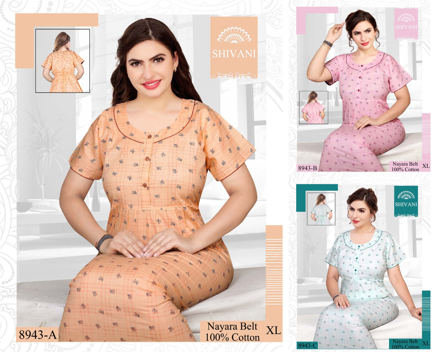 Nayara Shivani Cotton Night Gowns Manufacturer