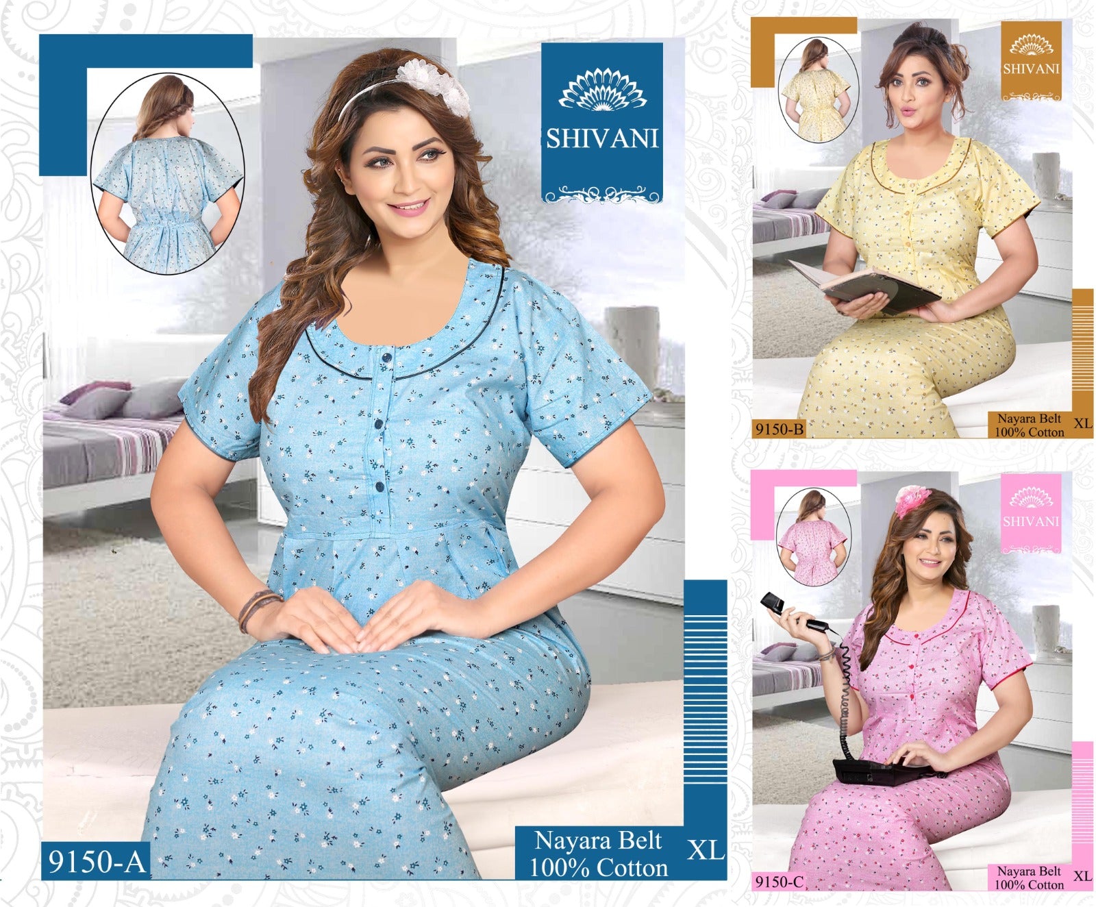 Nayara Shivani Cotton Night Gowns Manufacturer