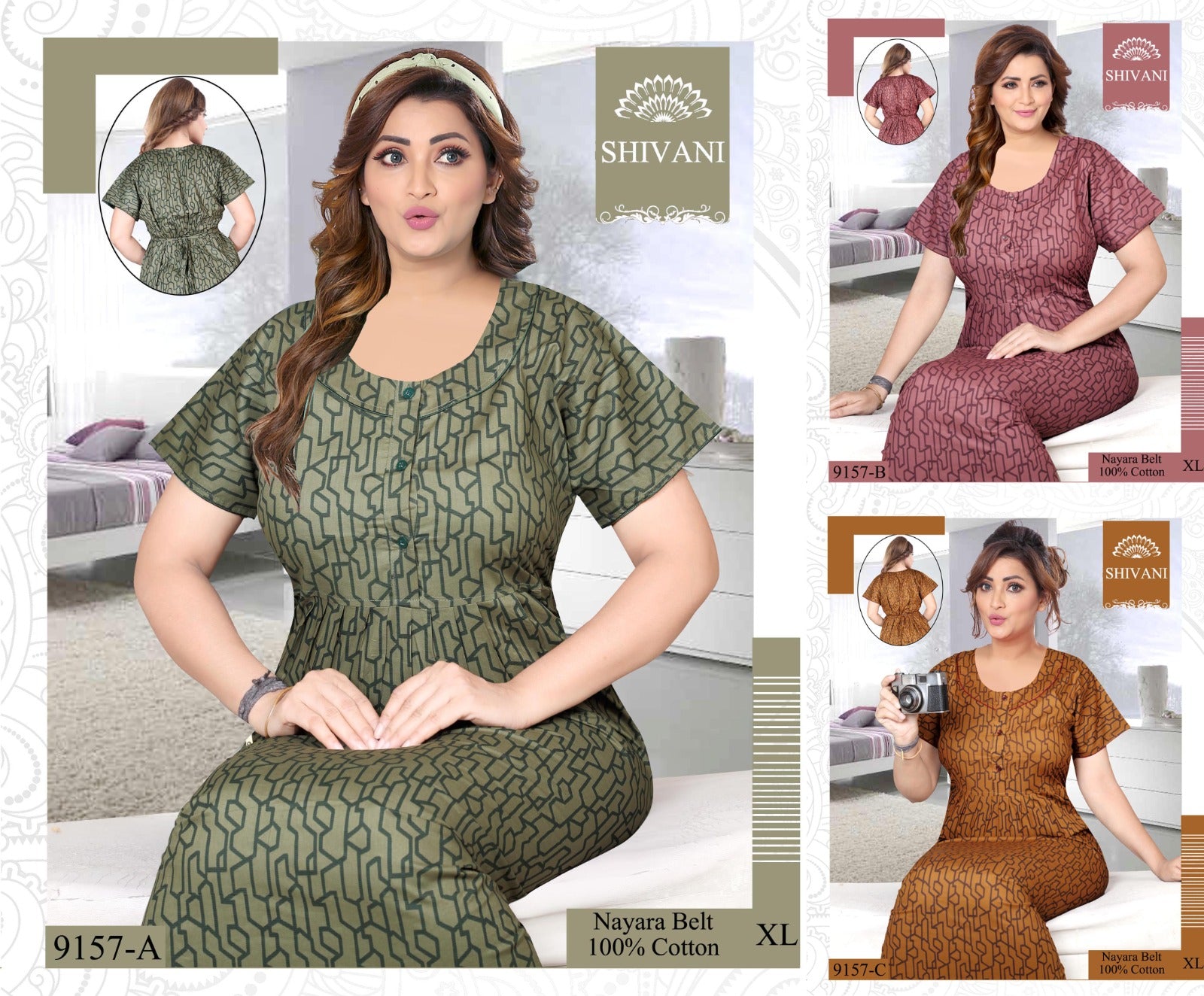 Nayara Shivani Cotton Night Gowns Manufacturer