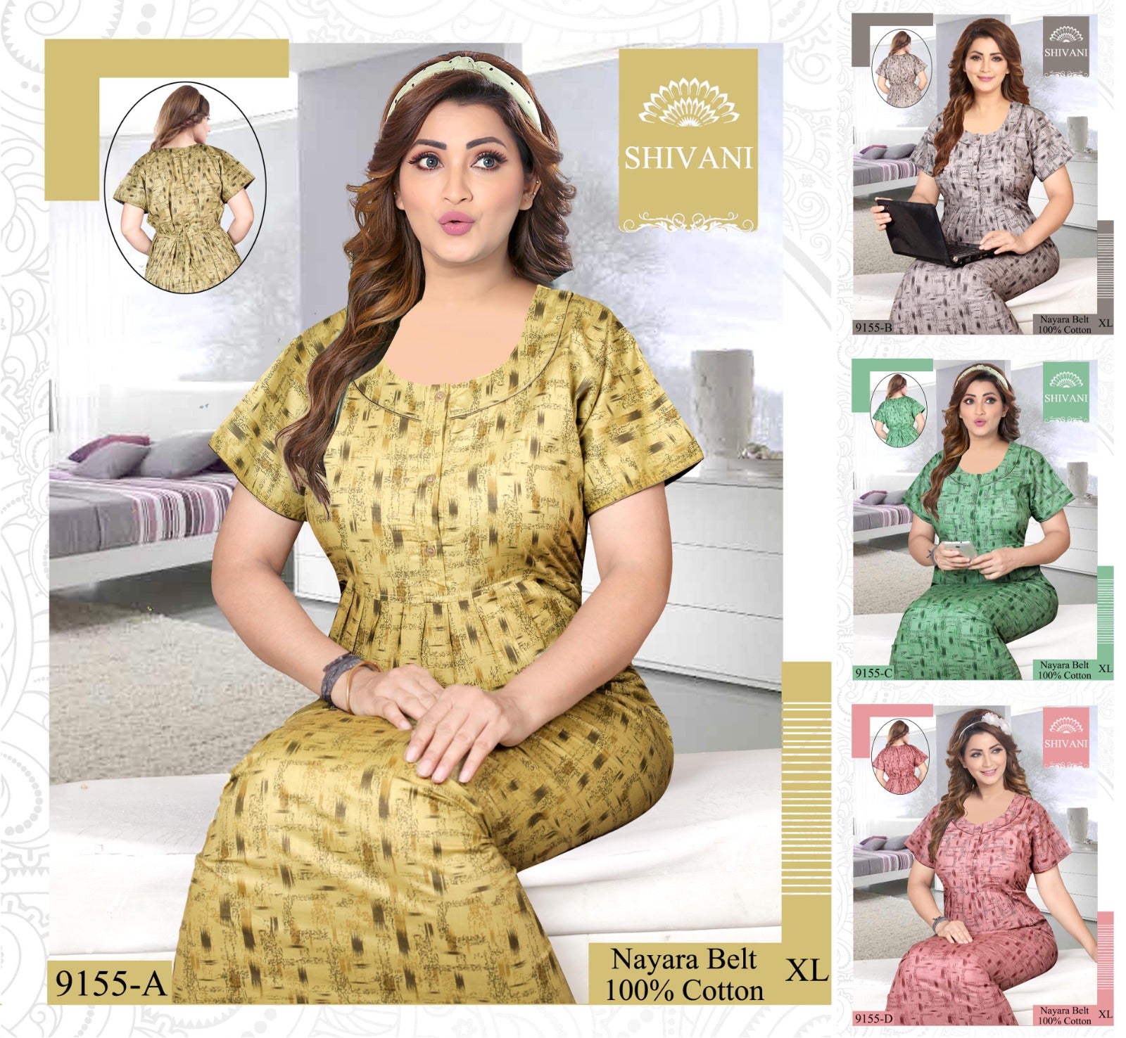 Nayara Shivani Cotton Night Gowns Manufacturer